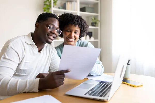 Family enjoying their refinanced home
