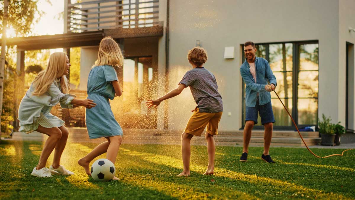 Family enjoying time together at home