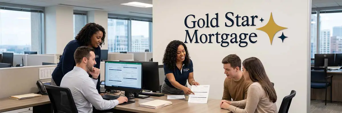 Reviewing closing cost paperwork with a loan officer