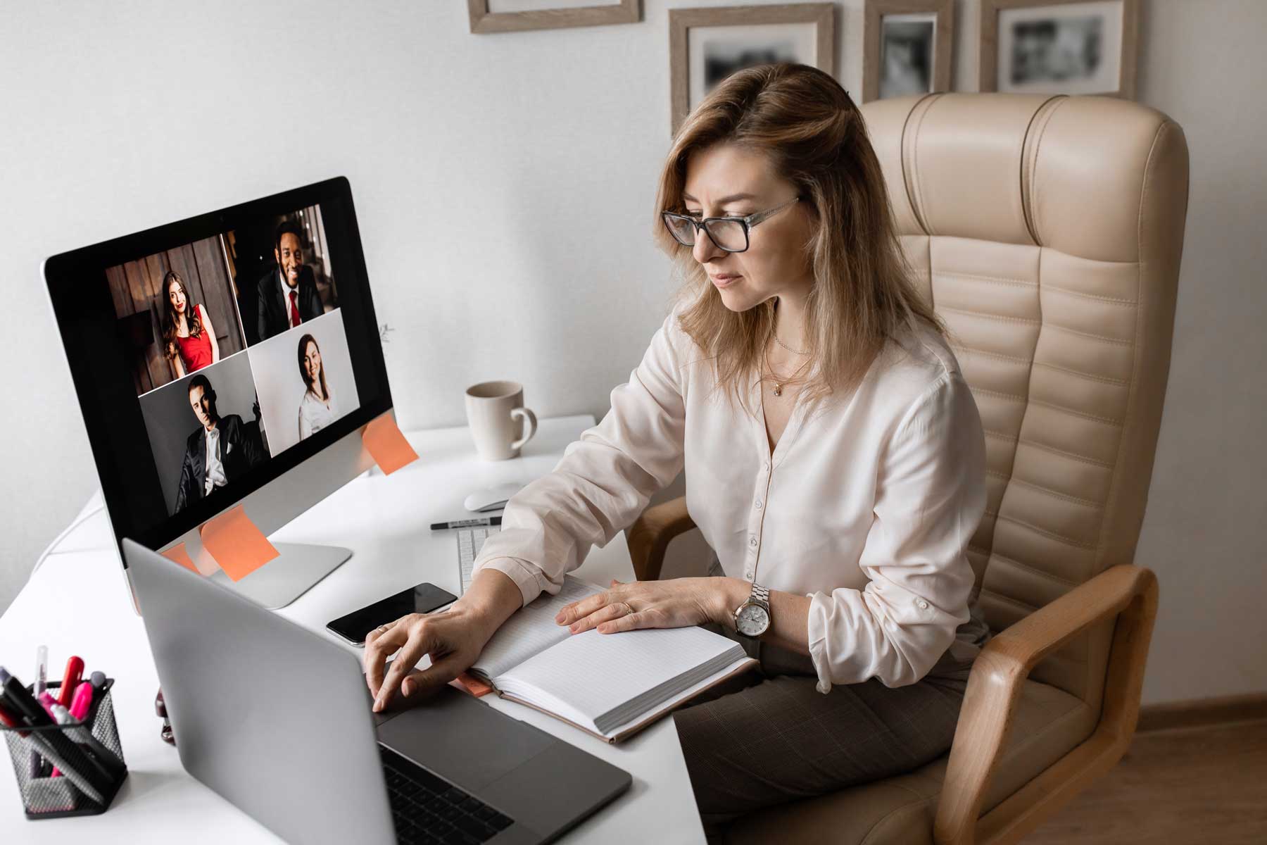 Gold Star operations team member on a video meeting